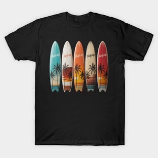 Longboard Surfboards Style Palms Beach T-Shirt